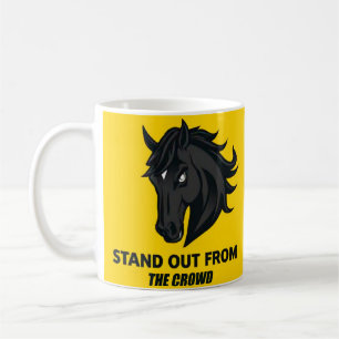 Caneca De Café Cavalo Preto Com Texto Se Destaca Da Multidão