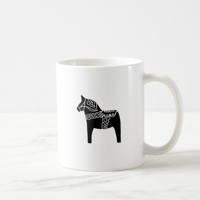 Caneca De Café Cavalo preto de Dala (Direita)