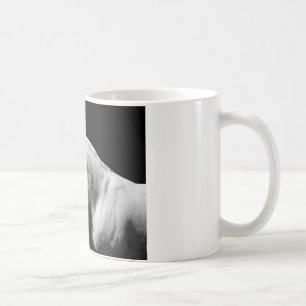 Caneca De Café Cavalo Preto e Branco