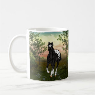 Caneca De Café Cavalo preto Running do Appaloosa