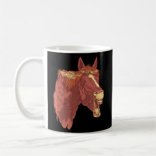 Caneca De Café Cavalo Rindo Dentes Face Cavalo Silhueta