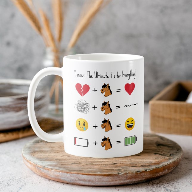 Caneca De Café Cavalos: A Solução Definitiva para Tudo! Cacau Que (Horses: The Ultimate Fix for Everything! Hot Cocoa Coffee Mug)