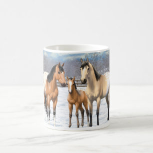 Caneca De Café Cavalos Appaloosa De Casca Neve
