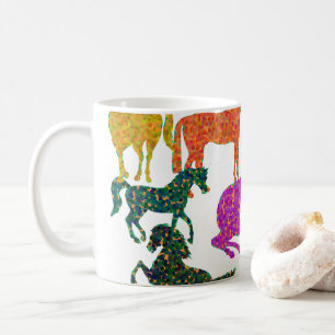 Caneca De Café Cavalos Arco-Íris - "Dotty sobre Cavalos!"