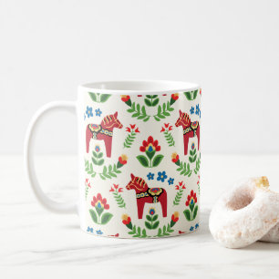 Caneca De Café Cavalos de Dala do sueco vermelhos