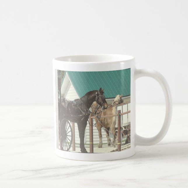 Caneca De Café Cavalos de Kalona Amish (Direita)