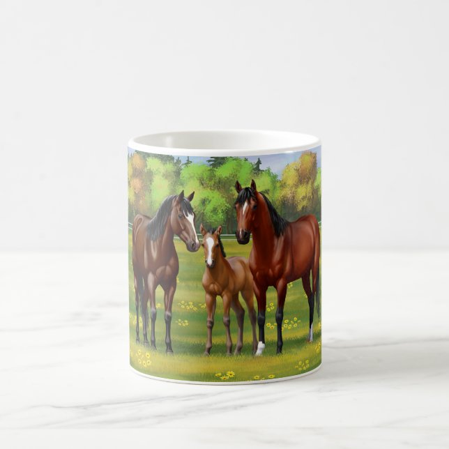 Caneca De Café Cavalos De Quarto De Baía Castanha Em Pastas De Ve (Centro)