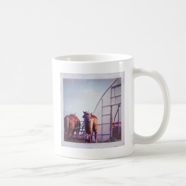 Caneca De Café Cavalos De Rascunho Prontos Para Trabalho (Direita)