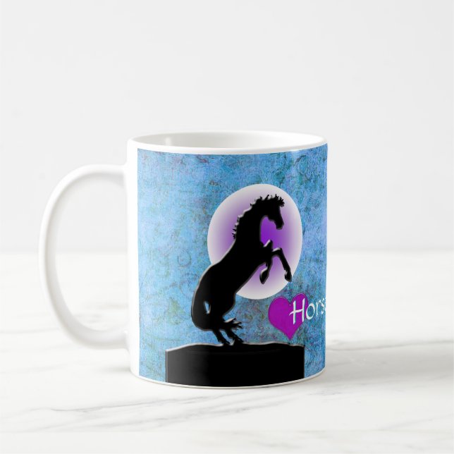 Caneca De Café Cavalos do Coração V (azul/verde) (Esquerda)