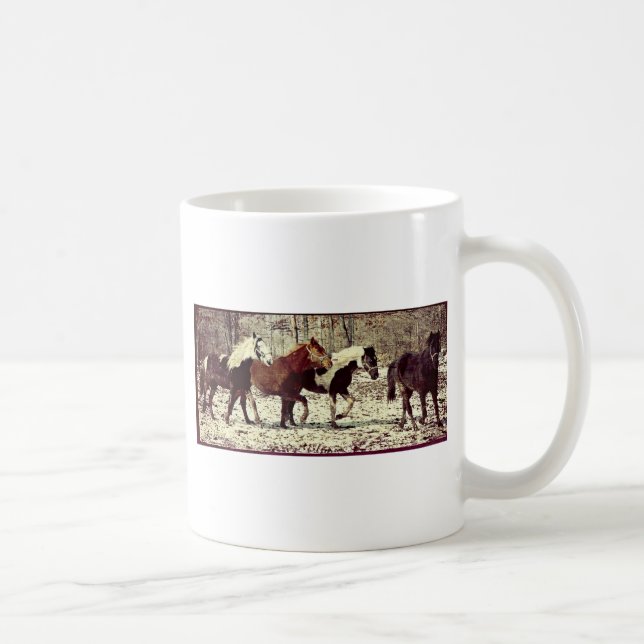 Caneca De Café Cavalos do inverno (Direita)