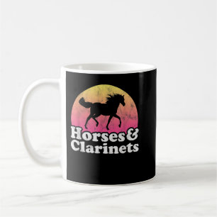 Caneca De Café Cavalos e Clarinet Mulheres ou Raparigas Cavalos C