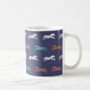 Caneca De Café Cavalos Equestres Clássicos Menores Multicolorido