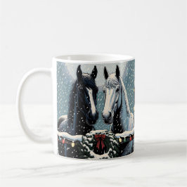 Caneca De Café Cavalos Festivos | Feliz Natal