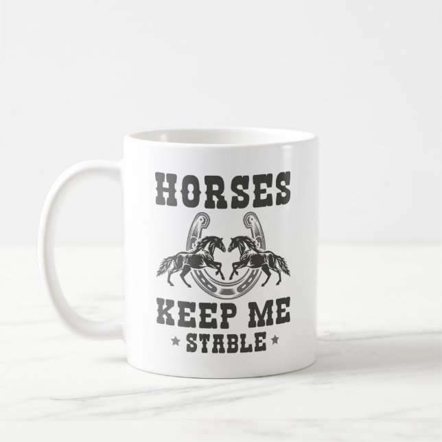 Caneca De Café Cavalos Mantenham-Me Estável (Esquerda)