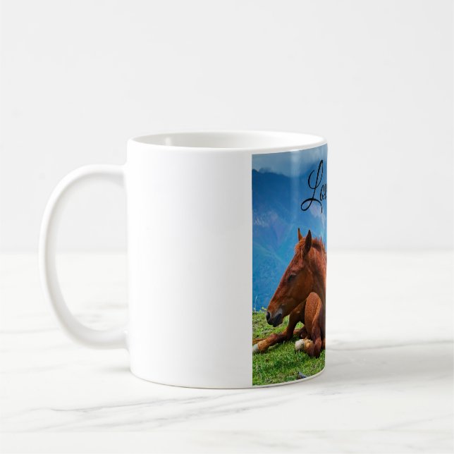 Caneca De Café Cavalos Moody Mountain: Uma Viagem de Arte Refinad (Esquerda)