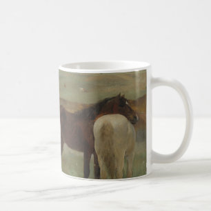 Caneca De Café Cavalos num Prado, Pintura a Petróleo, Edgar Degas