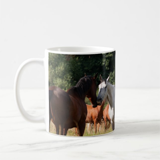Caneca De Café Cavalos saudando "Eu amo cavalos" (Esquerda)