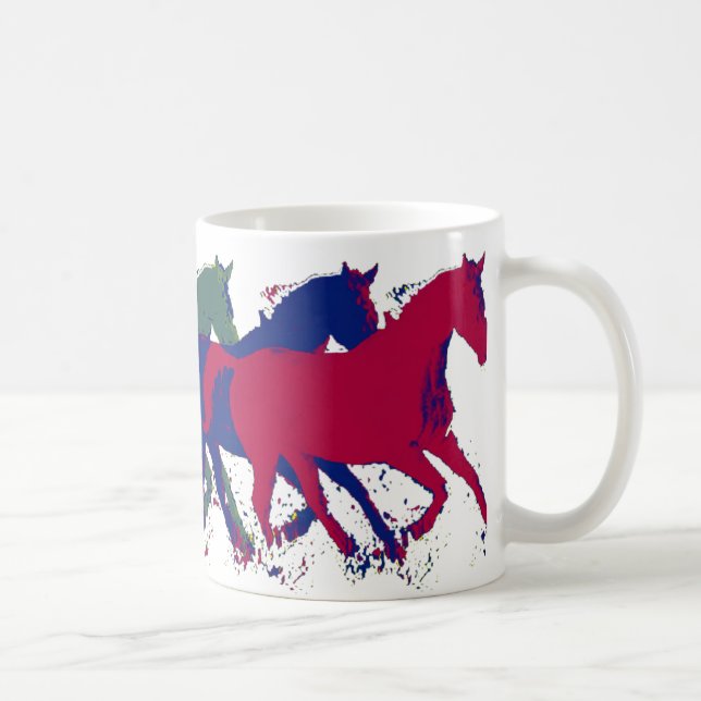 Caneca De Café Cavalos selvagens fazendas correndo (Direita)