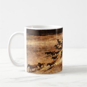 Caneca De Café Cavalos Selvagens: Majestade Animal Artística.