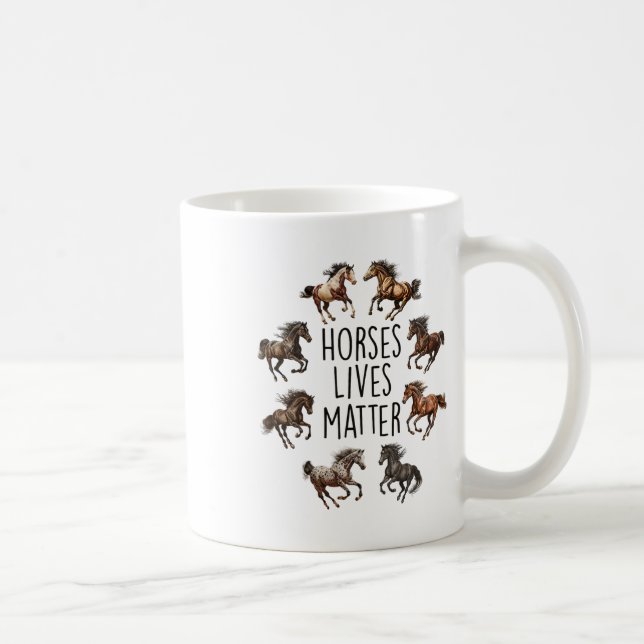 Caneca De Café Cavalos Vintage Vive 1 (Direita)