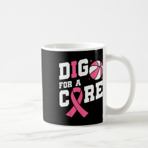 Caneca De Café Cavar Por Uma Cura Sketll Laço Rosa Câncer de Mama