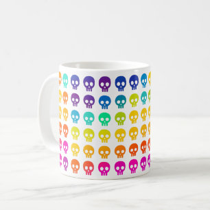 Caneca De Café Caveira Arco-íris Divertida