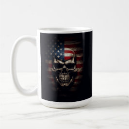 Caneca De Café Caveira da Bandeira Americana