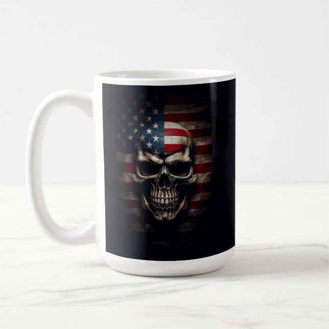 Caneca De Café Caveira da Bandeira Americana  (Esquerda)