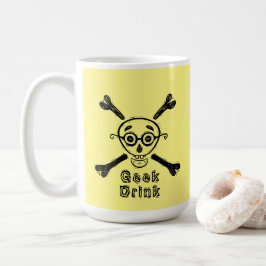 Caneca De Café Caveira do geek com óculos personalizados