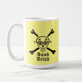 Caneca De Café Caveira do geek com óculos personalizados