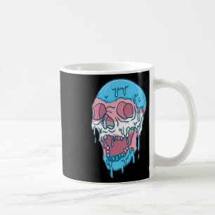 Caneca De Café Caveira do Orgulho Trans Derramando Transgênero