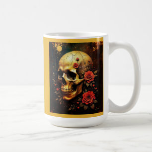 Caneca De Café Caveira e rosas
