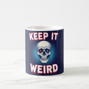 Caneca De Café Caveira Mantenha-se Estranha