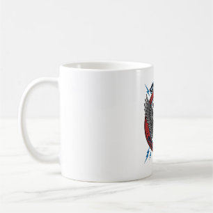 Caneca De Café Caveira Patriótica Moto Águia Vintage