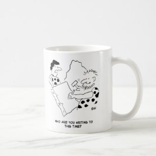 Caneca De Café Caveman Escrevendo um desenho animado