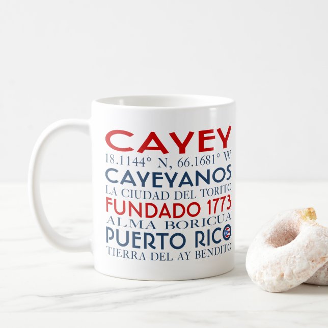 Caneca De Café Cayey, Puerto Rico (Com Donut)