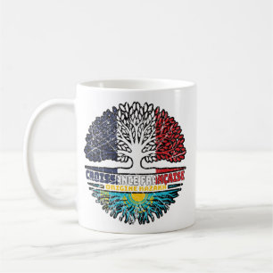 Caneca De Café Cazaquistão Kazakh França França Árvore Bandeira