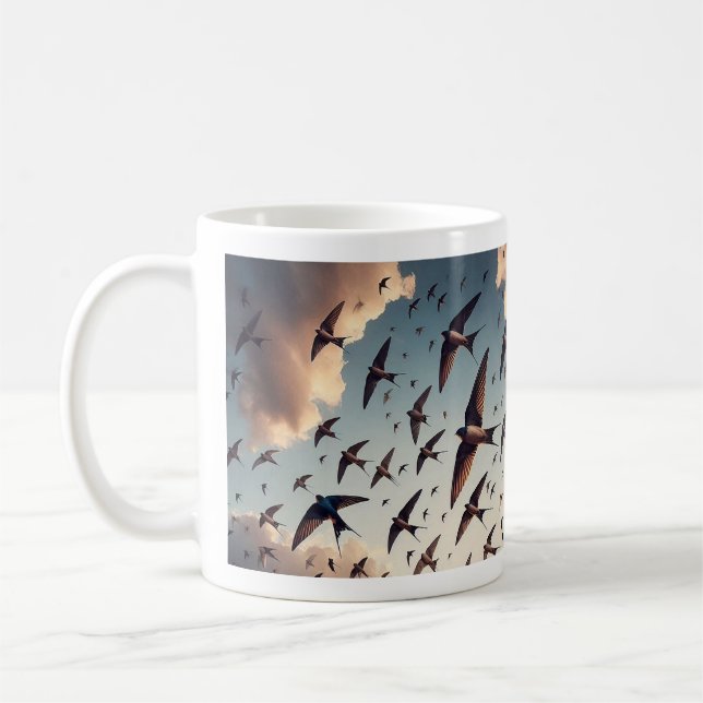 Caneca De Café CC&L Tree Service Chimney Swift Mug Design (Esquerda)
