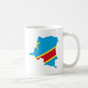 Caneca De Café CD do mapa da bandeira de Congo