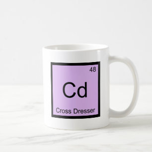 Caneca De Café Cd - T transversal do símbolo do elemento da
