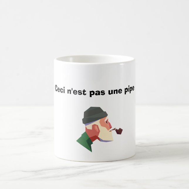 Caneca De Café Ceci taça Magritte n'est pas une pipe (Centro)