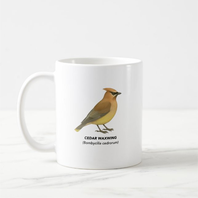 Caneca De Café Cedar Waxwing - Birds of California (Esquerda)