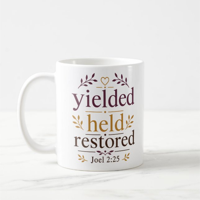 Caneca De Café Cedido Segurado Restaurado Versículo Inspirador da (Esquerda)