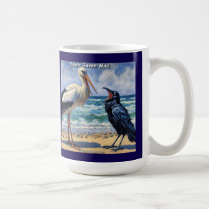 Caneca De Café Cegonha Corvo Louco – Conversa de Pássaros na Prai