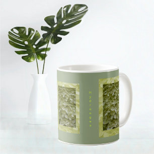 Caneca De Café Celadon Green Hydrangea Floral