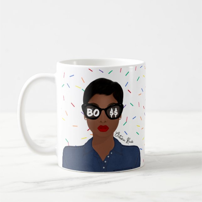 Caneca De Café Celebração ao Chefe Adicionar Nome Afro-Americano (Esquerda)
