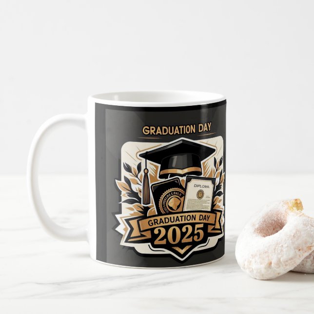 CANECA DE CAFÉ " CELEBRAÇÃO DA EXCELÊNCIA: GRADUAÇÃO DIA 2025 " (Com Donut)