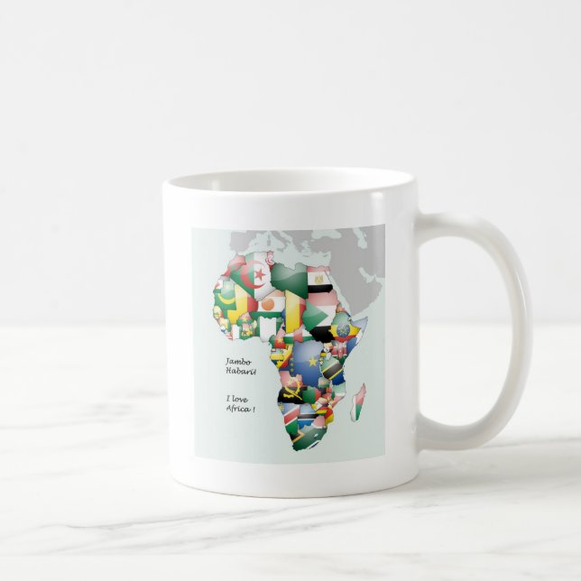 Caneca De Café Celebração de África em Flags Design (Direita)