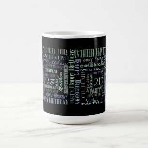 Caneca De Café Celebração de Aniversário! NOME Personalizado lega