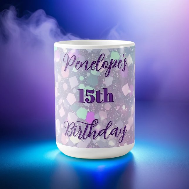 Caneca De Café Celebração de Aniversário Personalizada do Pastel  (Criador carregado)